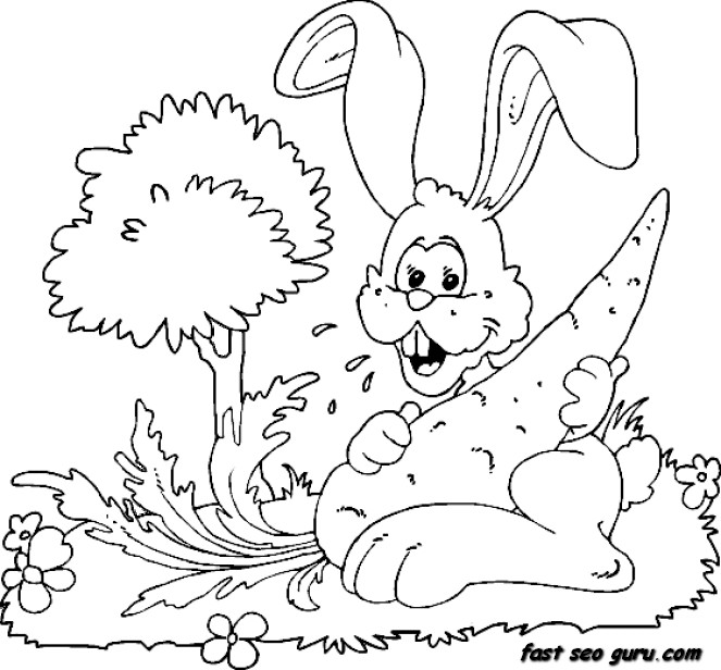 Print out rabbit animal coloring pages